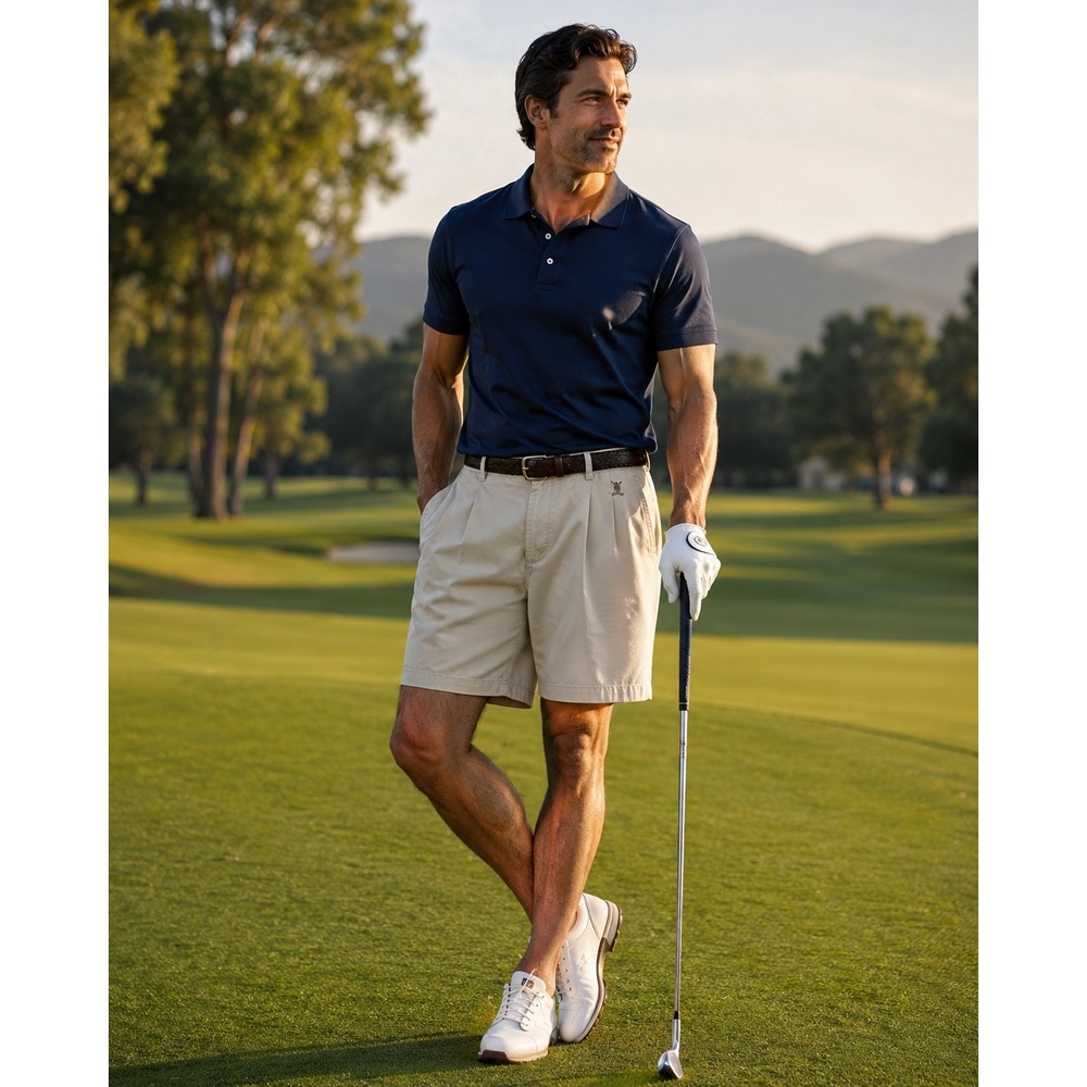 Vintage Tommy Hilfiger Y2K Golf Shorts Size 34 Cotton Chino Crest Logo #1529